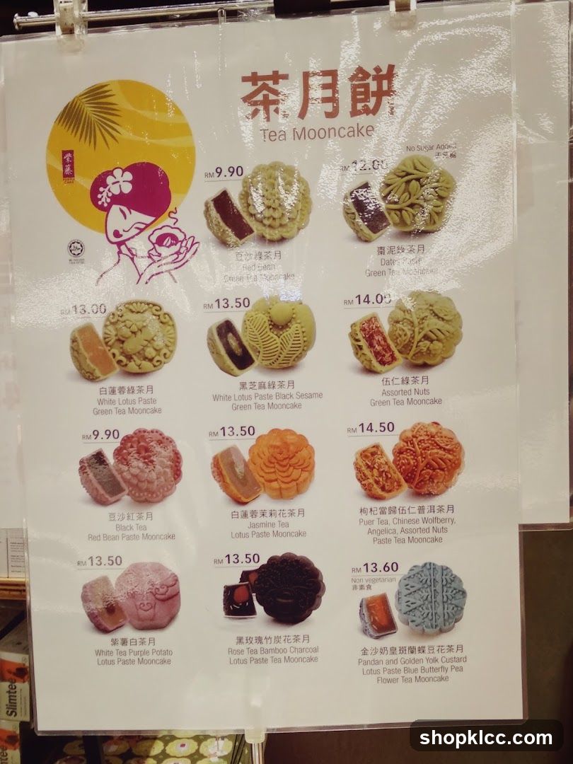 Tea Mooncake Menu