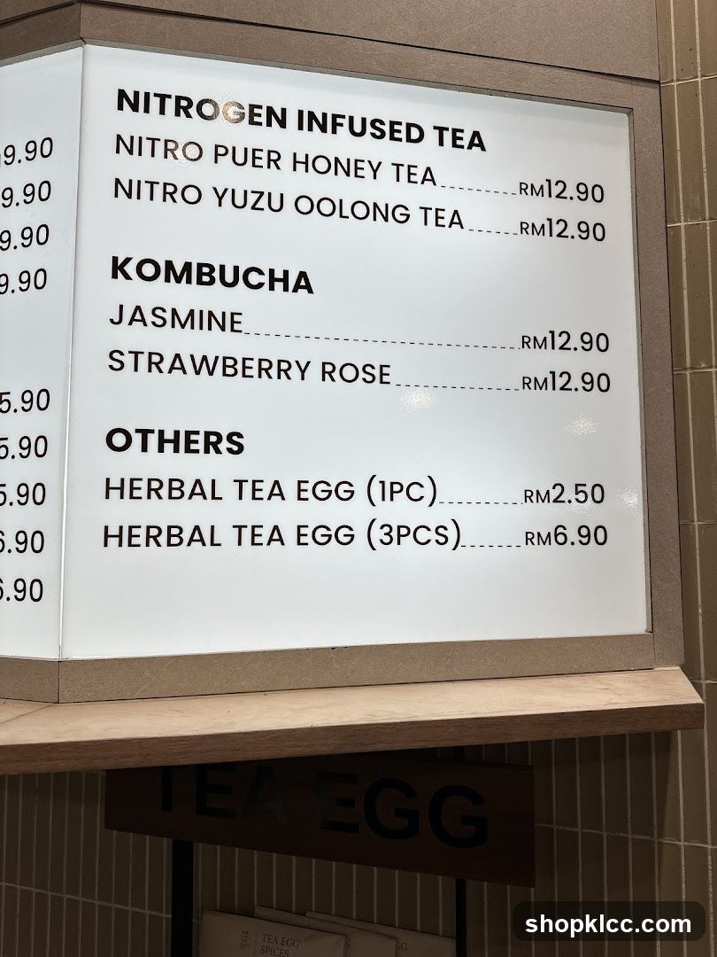 Nitrogen Infused Tea Menu Board