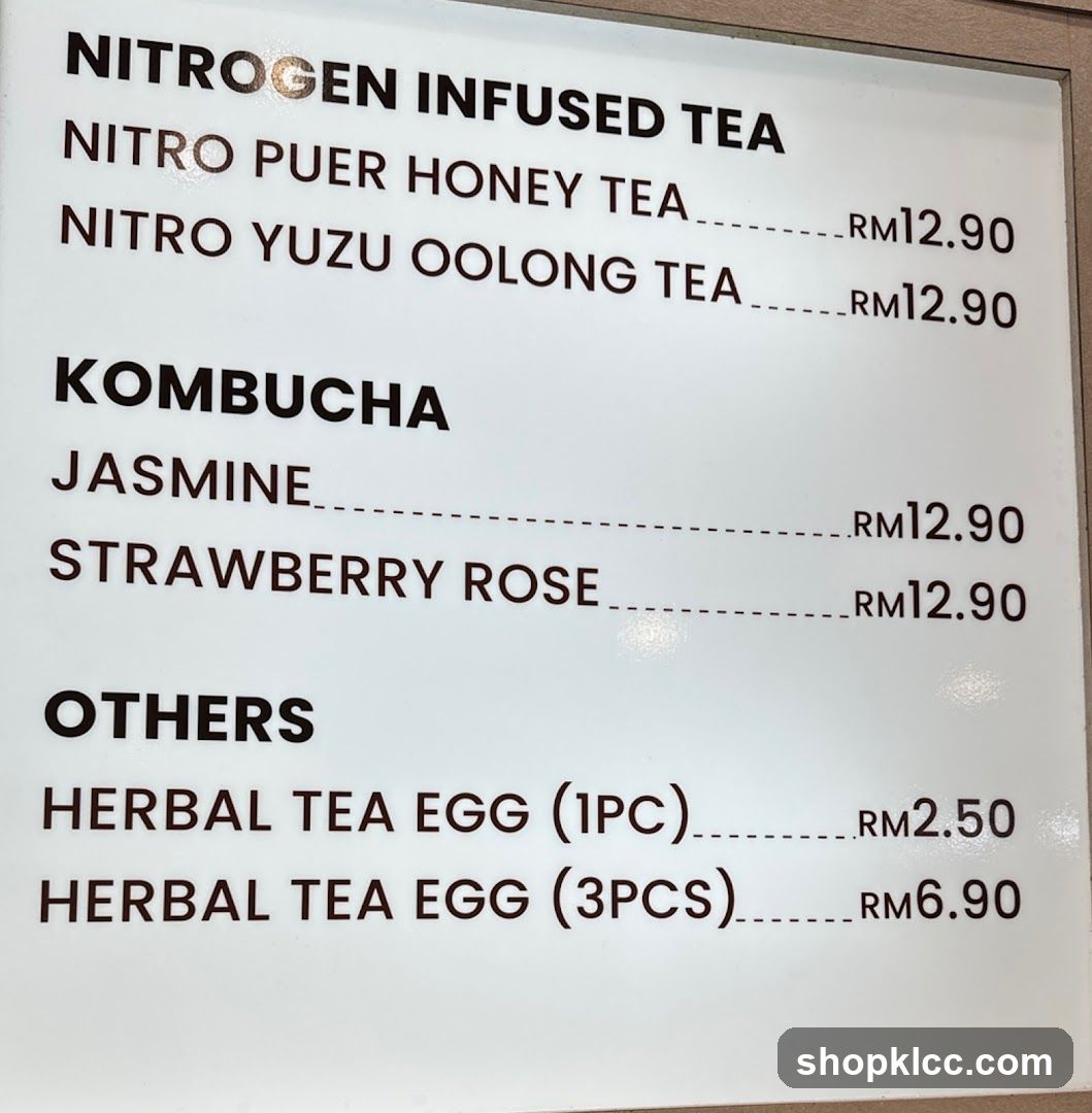 Nitrogen Infused Tea Menu Board