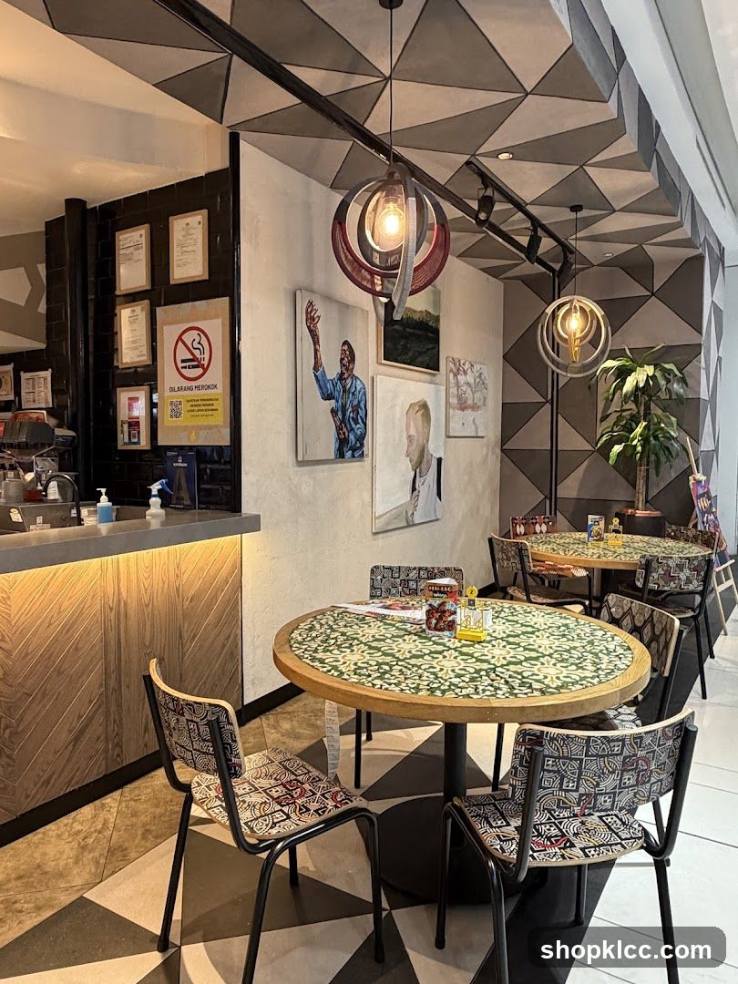 Restaurant Interior with Artwork and Seating