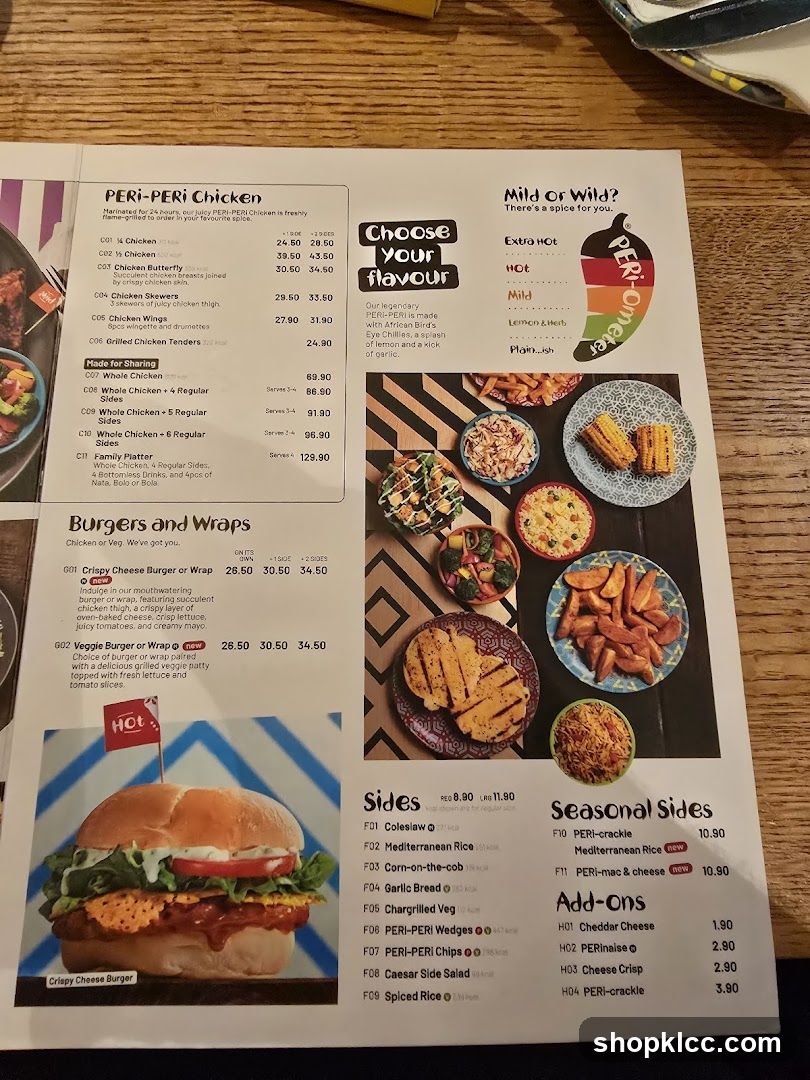 PERI-PERI Chicken Menu