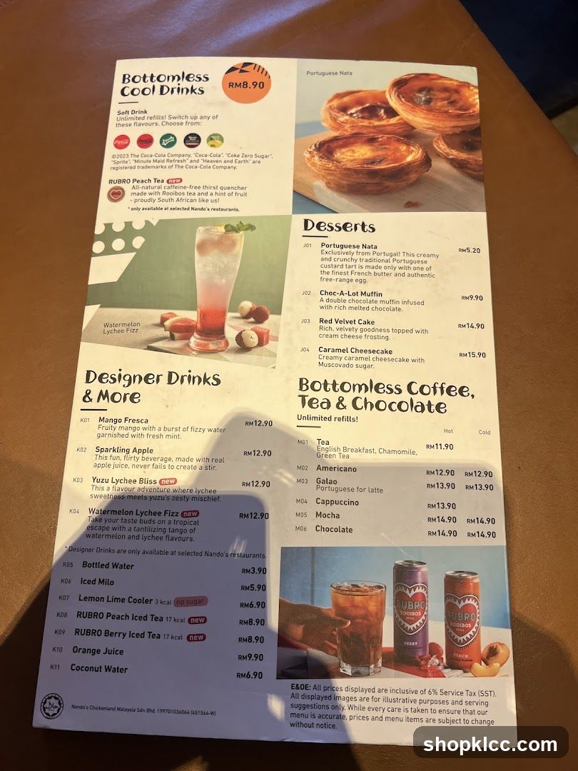 Bottomless Cool Drinks, Desserts, Designer Drinks & More, Bottomless Coffee, Tea & Chocolate