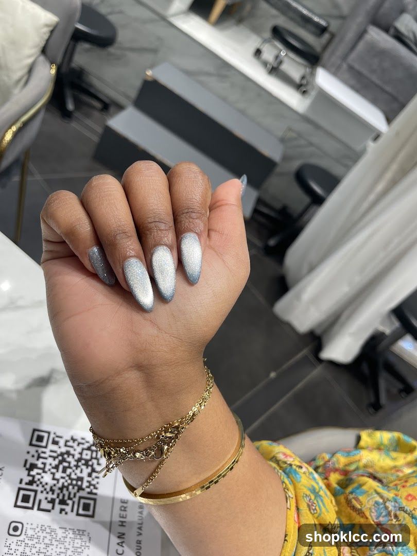 Woman's Hand with Glittery Nails