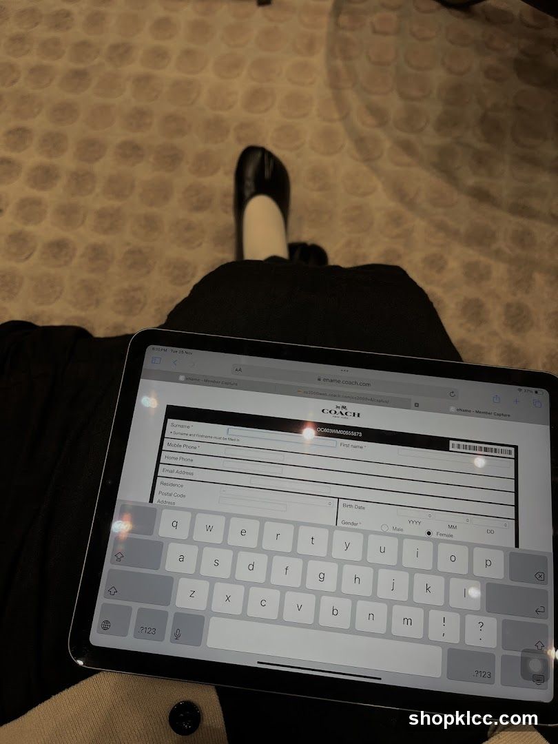 Coach Registration Form on Tablet