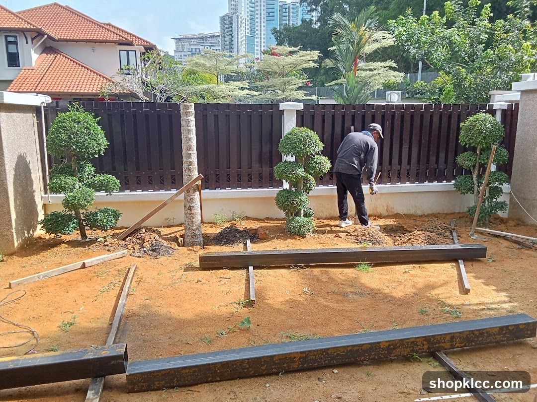 Construction Site with Fence Installation