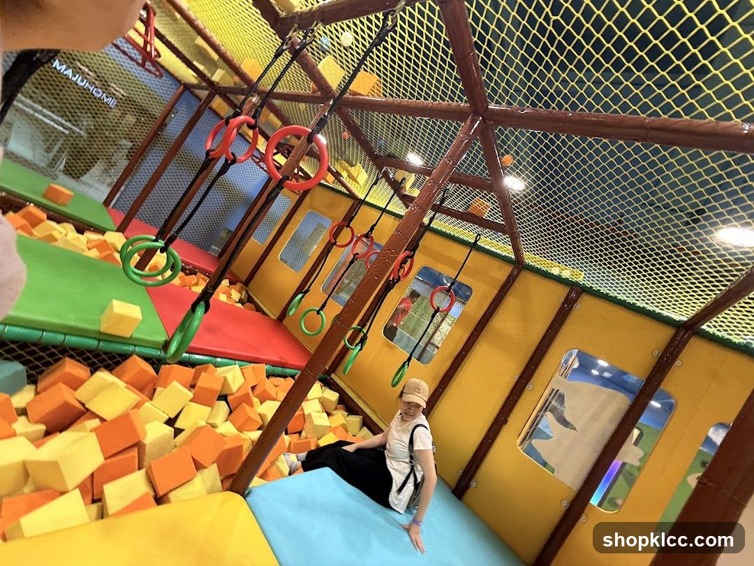 Indoor Play Area with Foam Pit and Gymnastic Rings