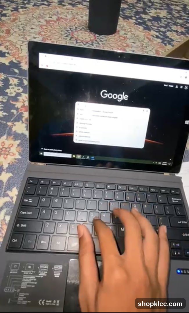Google Search on Laptop