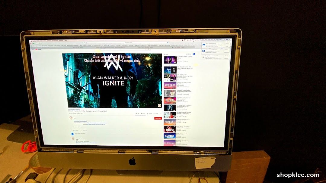 Alan Walker Ignite YouTube Video on iMac Screen