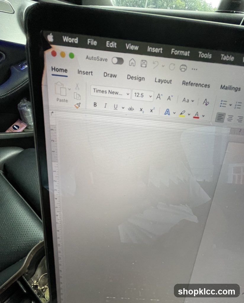Microsoft Word Document on Laptop Screen