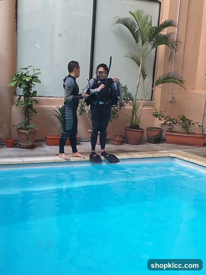 Scuba Diving Lesson by Poolside