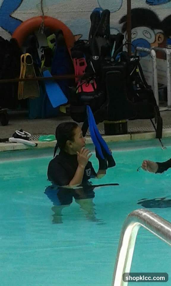 Diver in Pool with Gear
