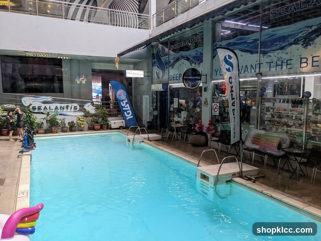 Indoor Pool Area with Shops