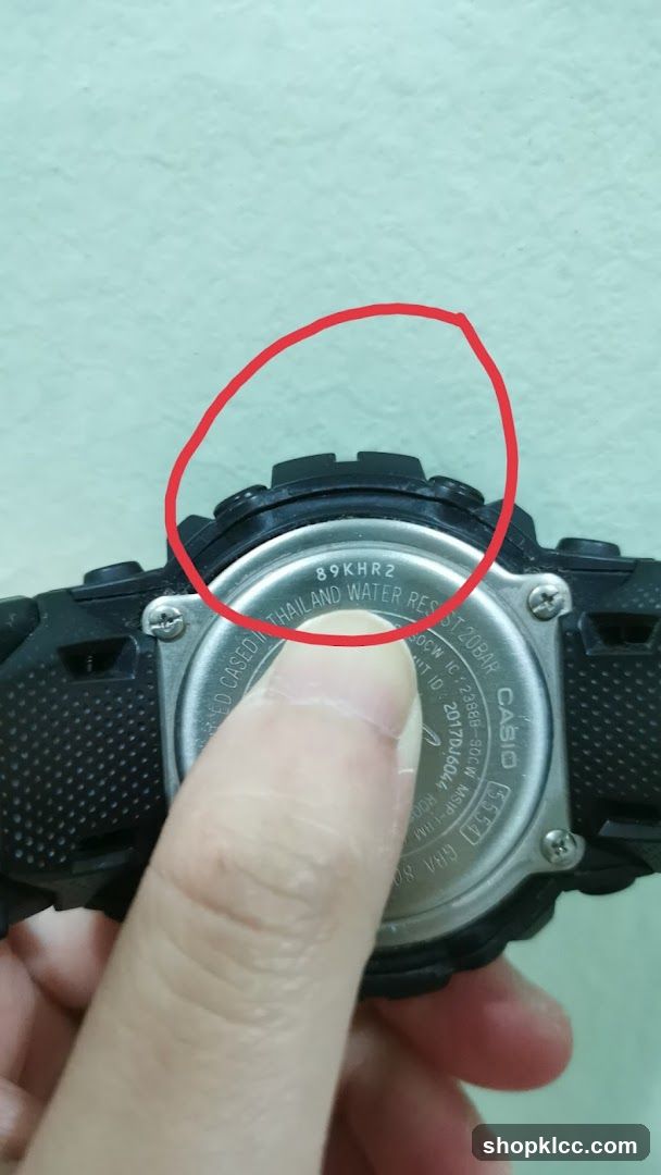 Casio Watch Back View