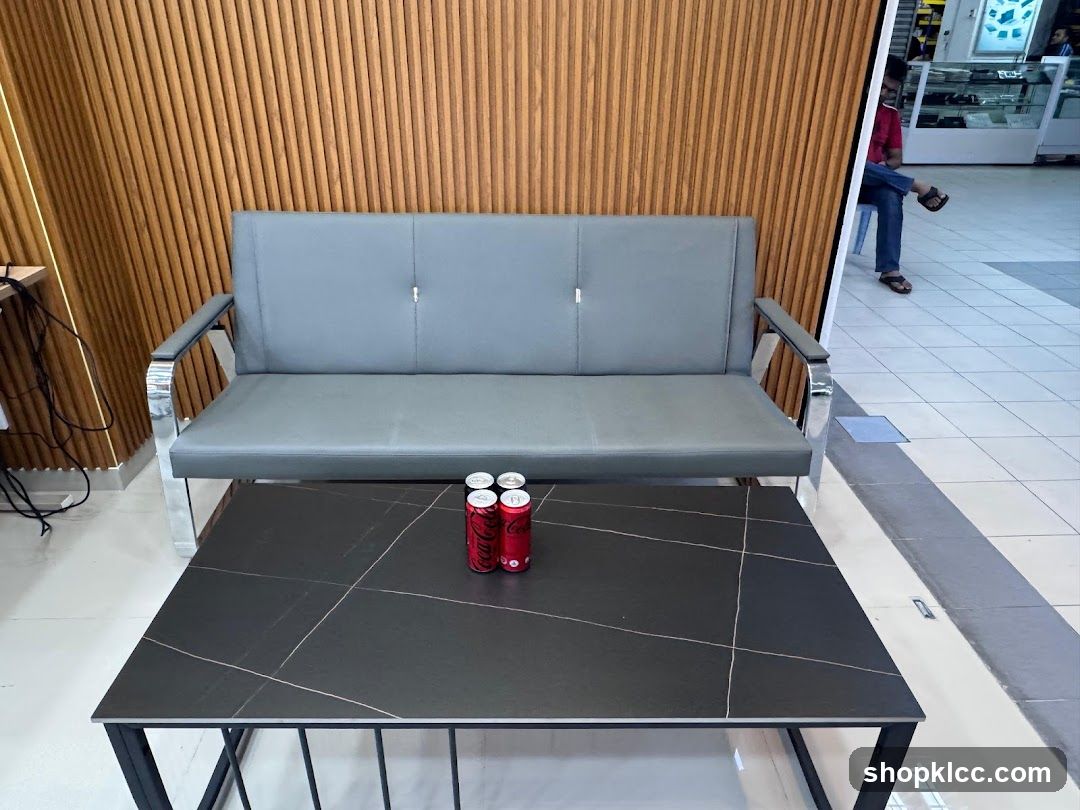 Sofa and Cans in Interior Space