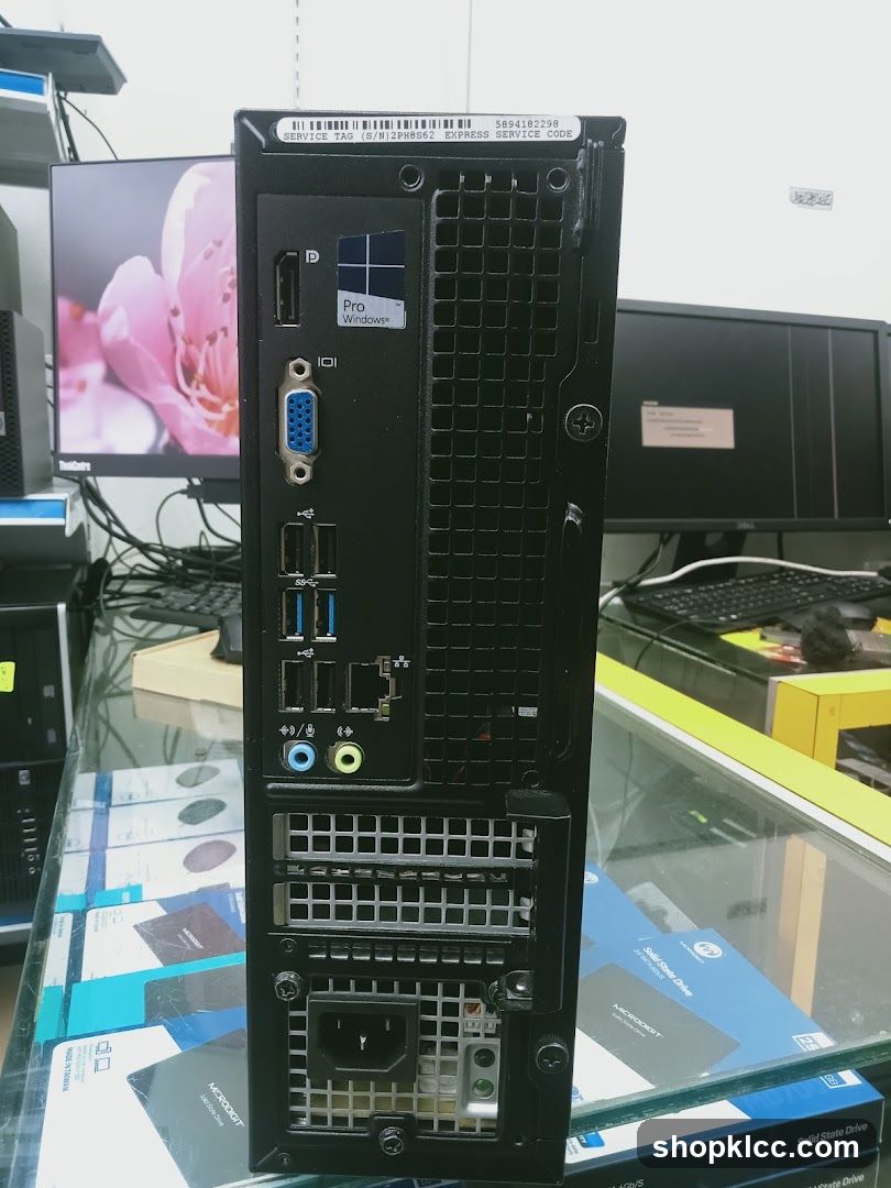 Computer Tower Back View in Shop