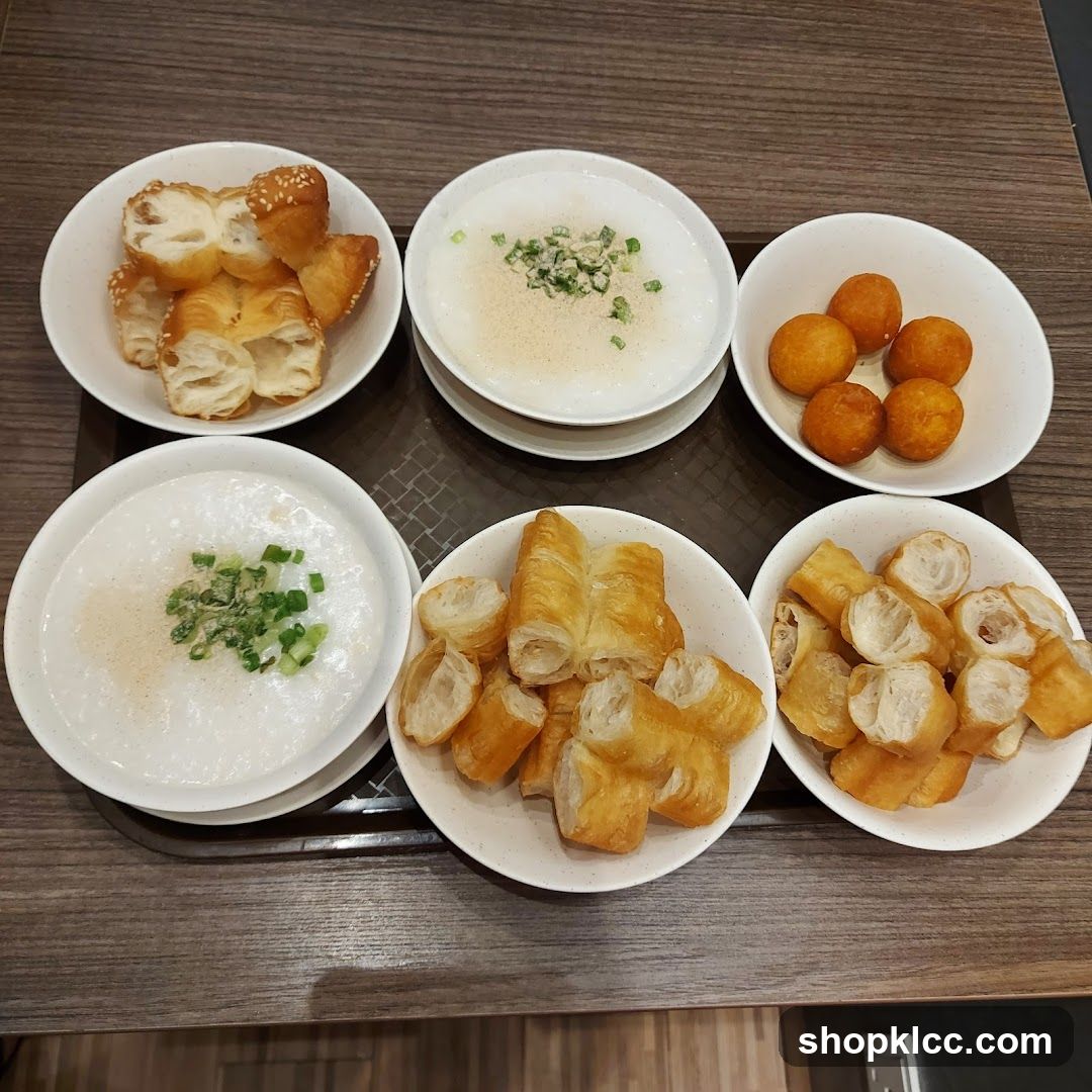 Breakfast Tray with Soy Milk, Fried Dough, and Donuts