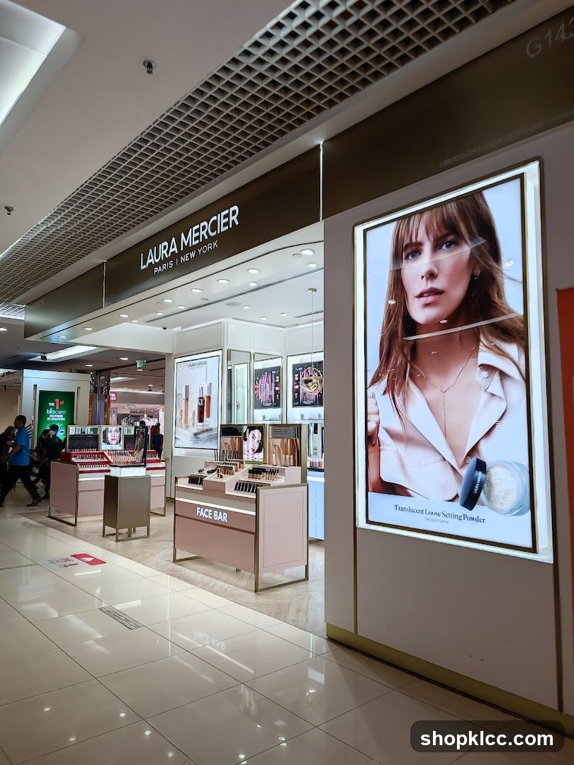 Laura Mercier Store Interior and Advertisement