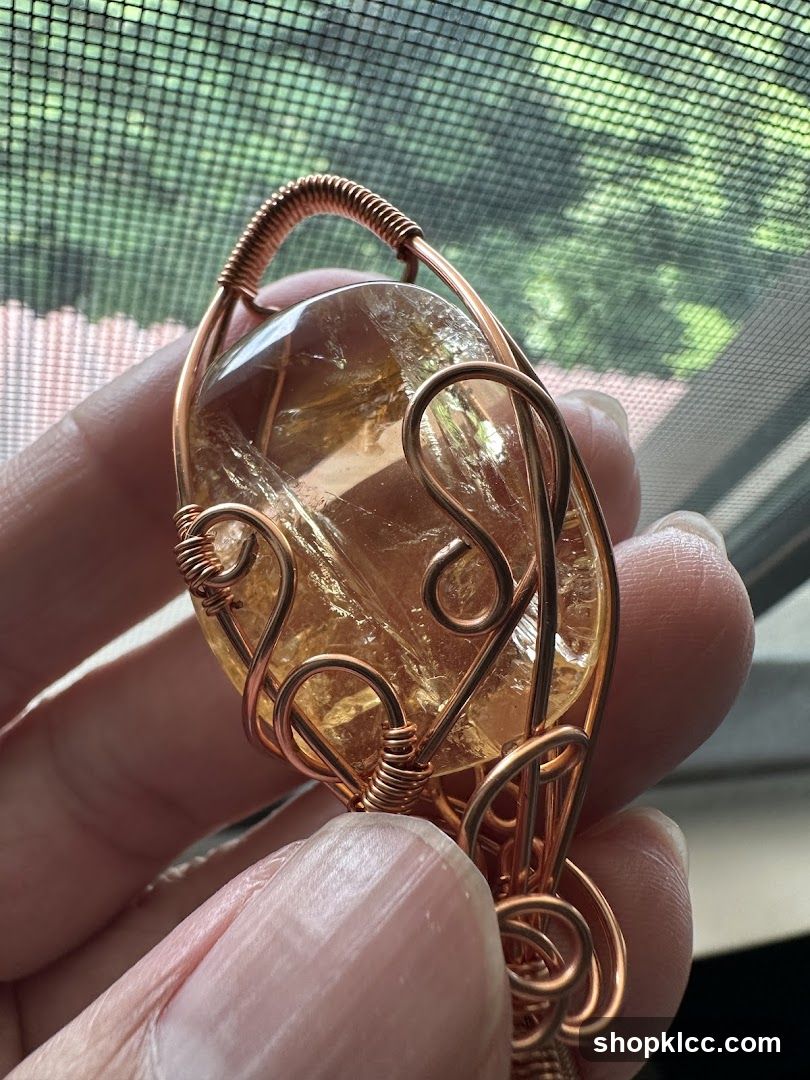 Wire-wrapped Citrine Pendant