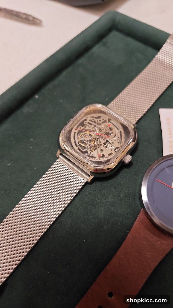 Skeleton Watch on Green Tray