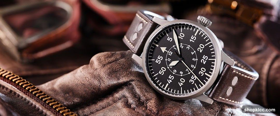 Aviator Watch on Leather Gloves