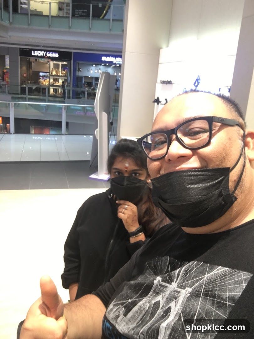 Two people in a mall