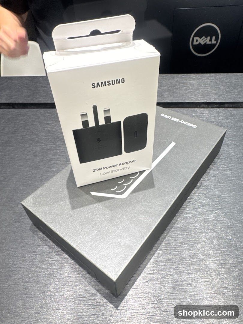 Samsung Power Adapter and Galaxy S23 Ultra Box