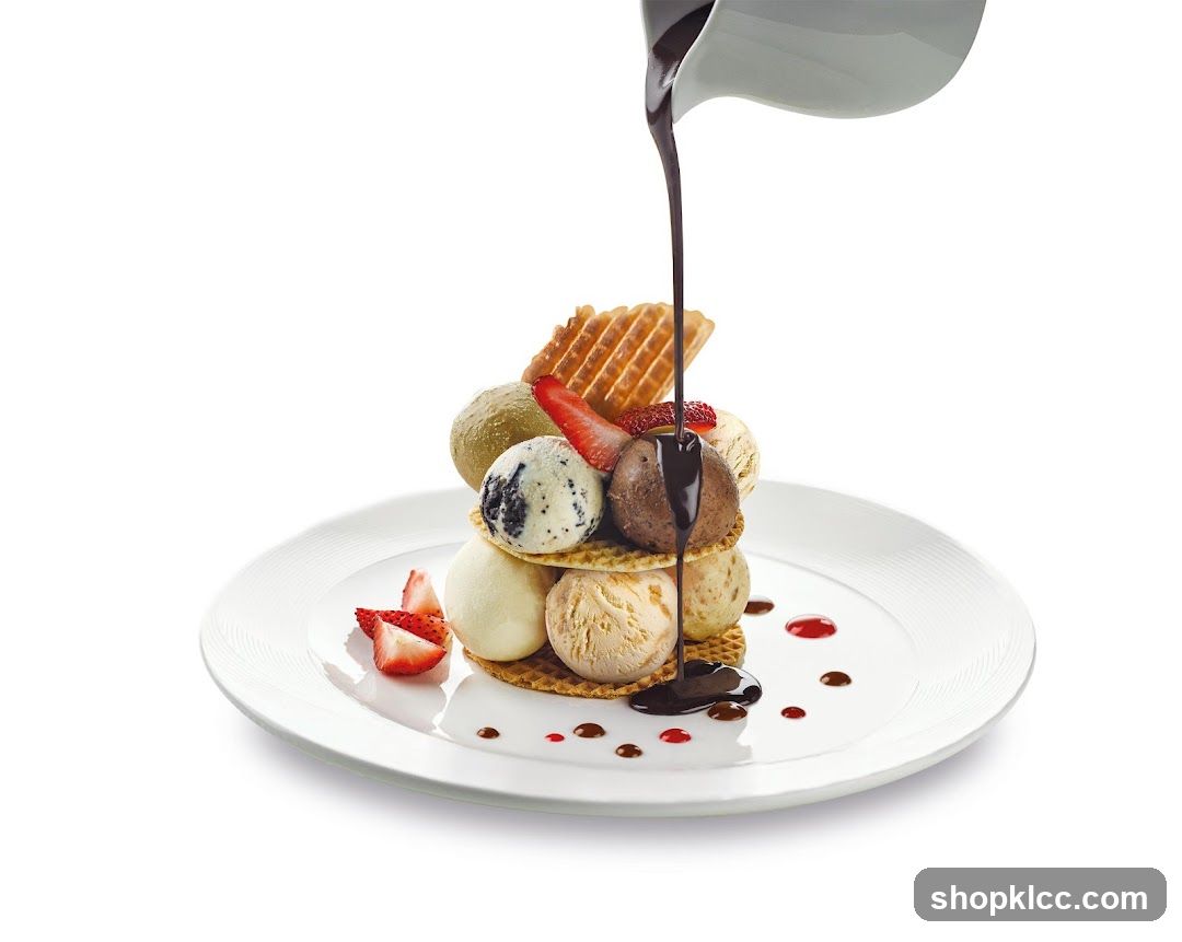 Ice Cream Dessert with Chocolate Sauce
