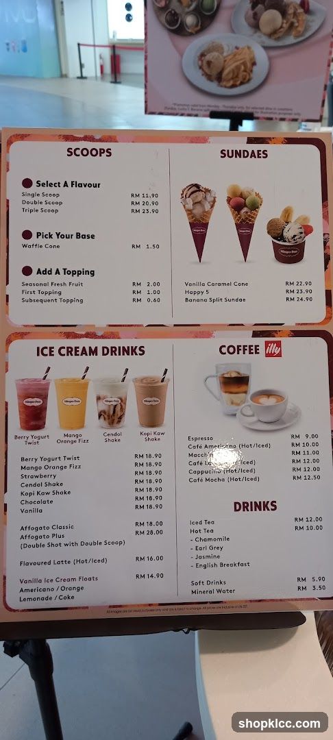 Ice Cream Menu