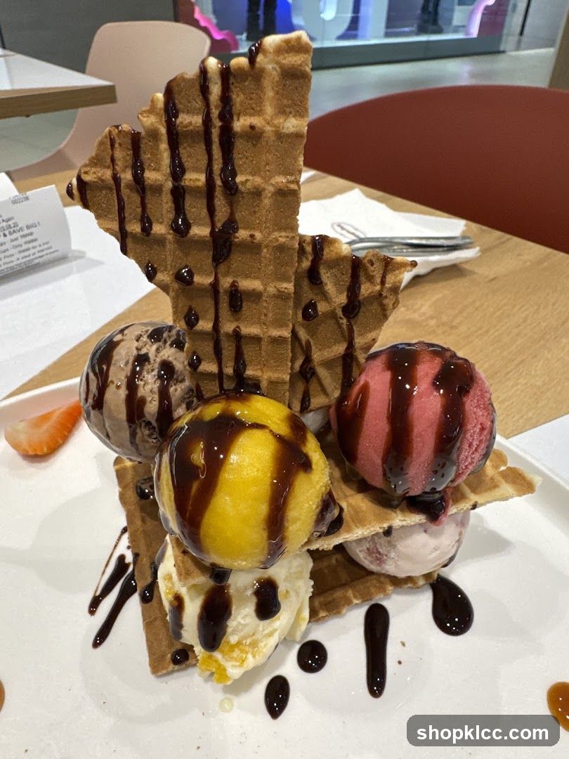 Ice Cream Waffle Dessert