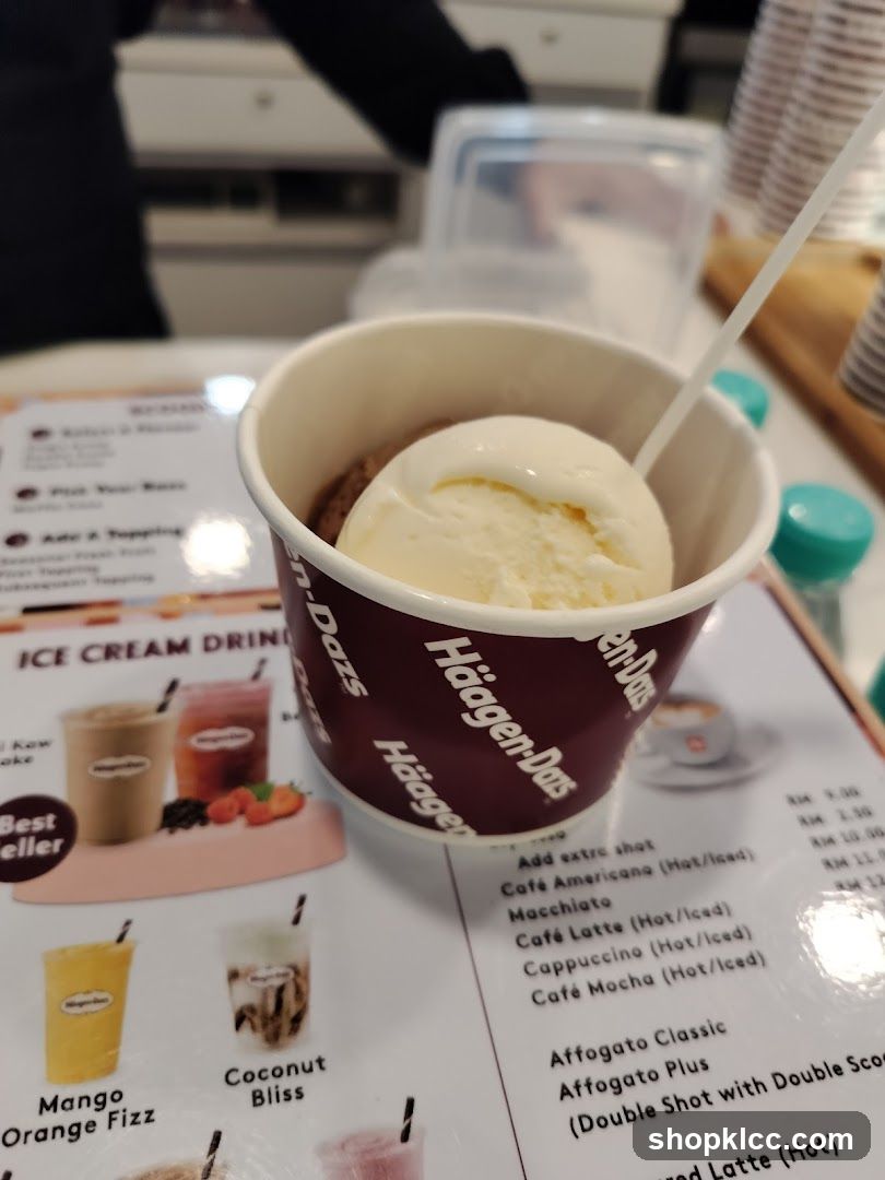 Häagen-Dazs Ice Cream Cup and Menu
