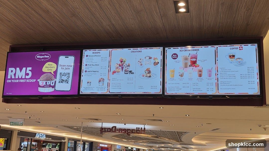 Haagen-Dazs Menu