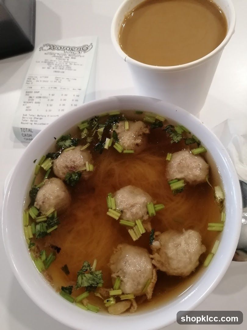 Meatball Soup and Coffee