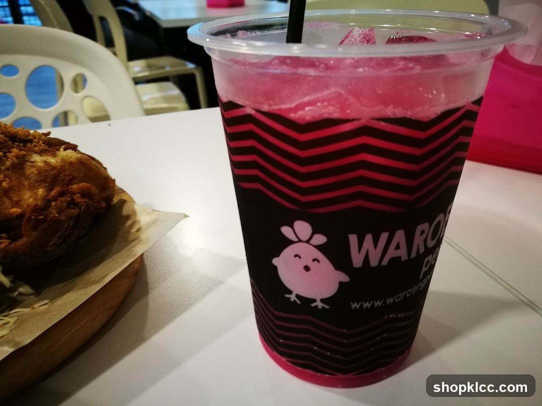 Fried chicken and pink drink
