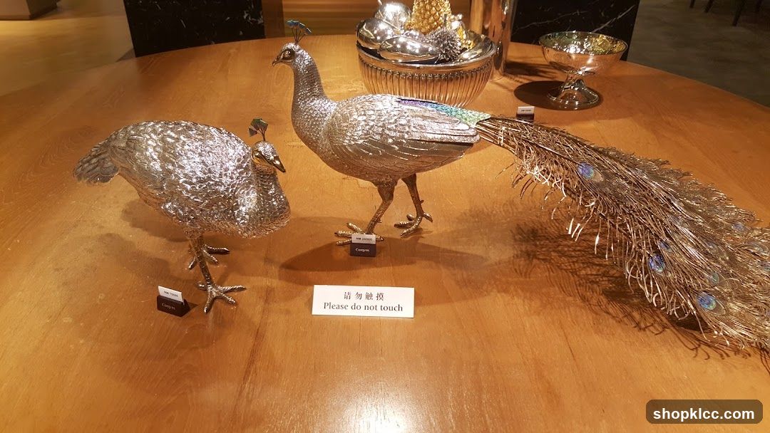 Silver Peacock Display