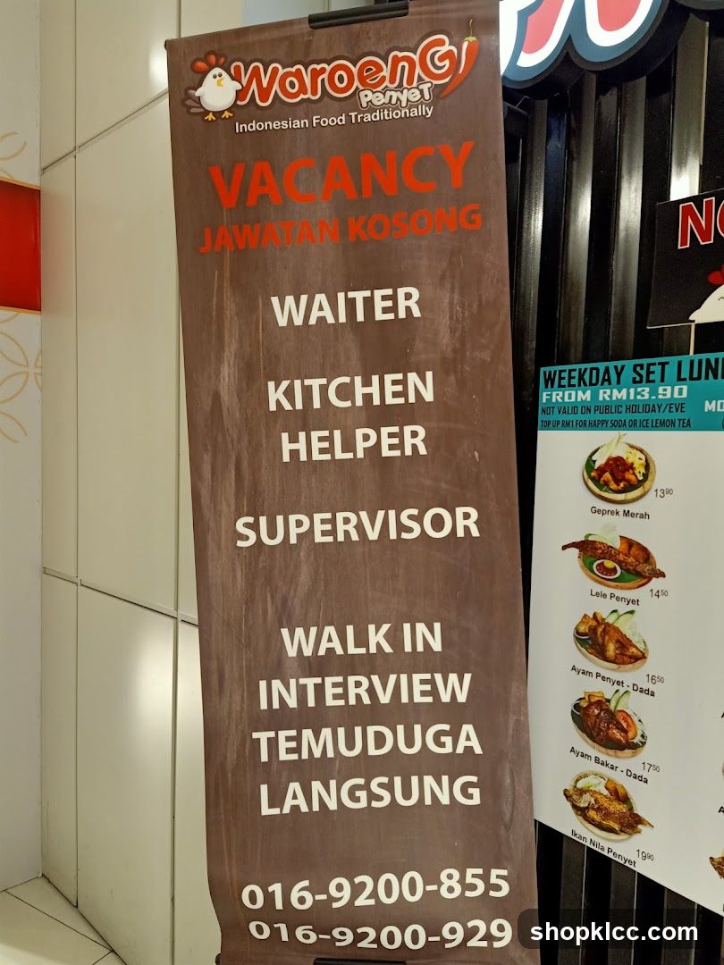 Waroeng Penyert Vacancy Banner