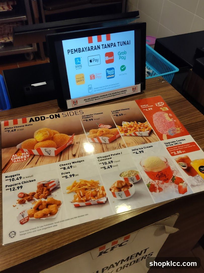 KFC Menu and Payment Options