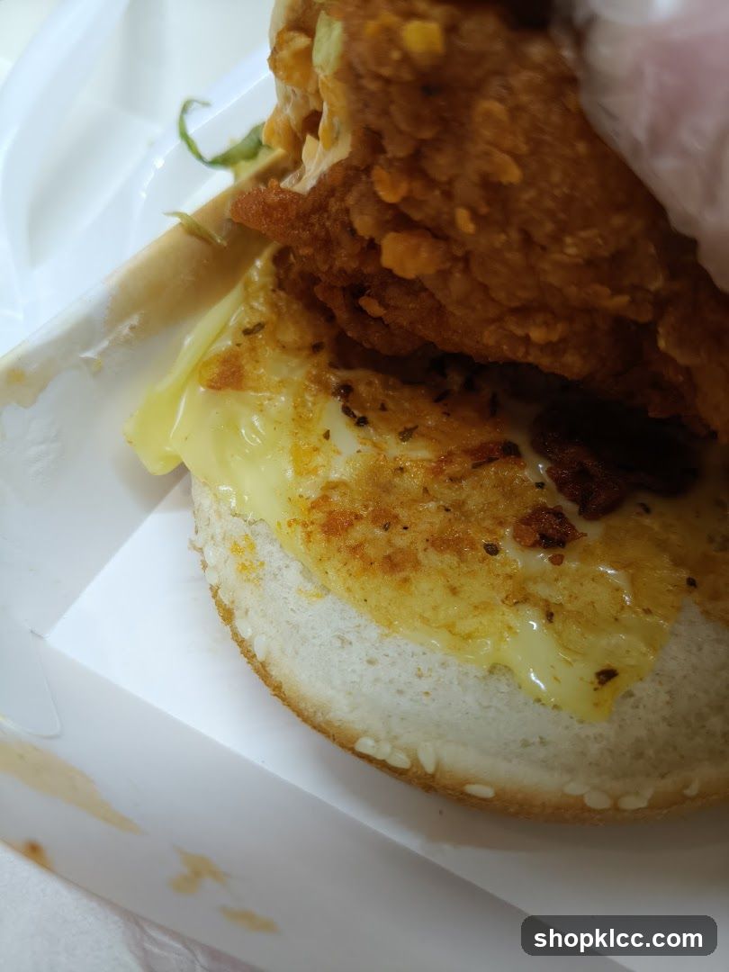 Cheesy Fried Chicken Burger