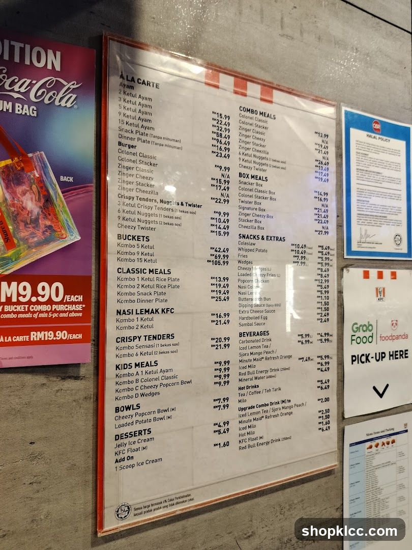 KFC Menu