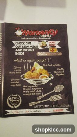 Waroeng Penyet Menu and Promo
