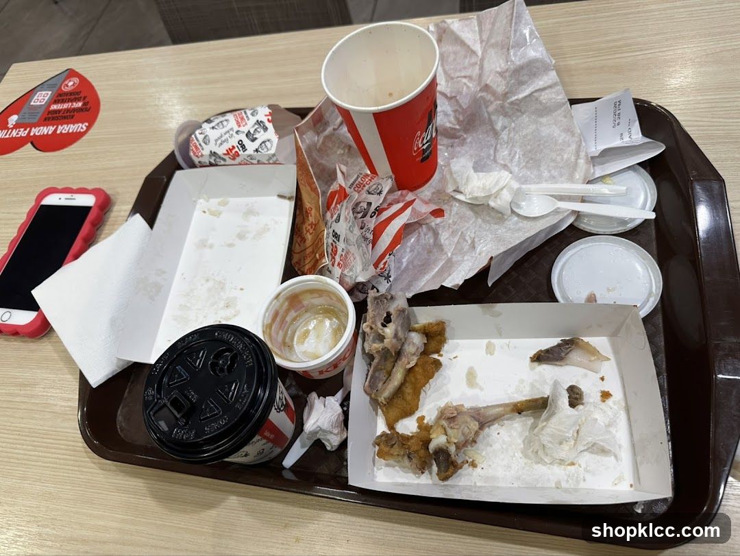 Fast Food Tray with Leftovers