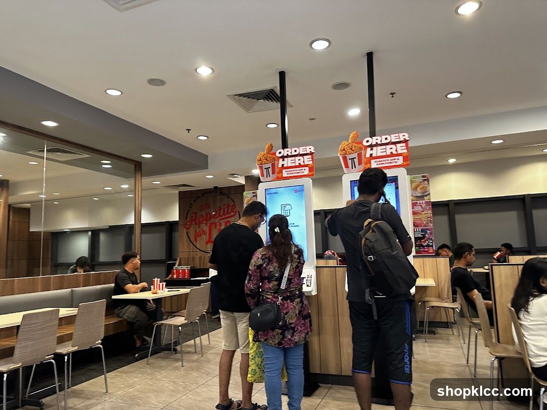 KFC Interior with Self-Order Kiosks