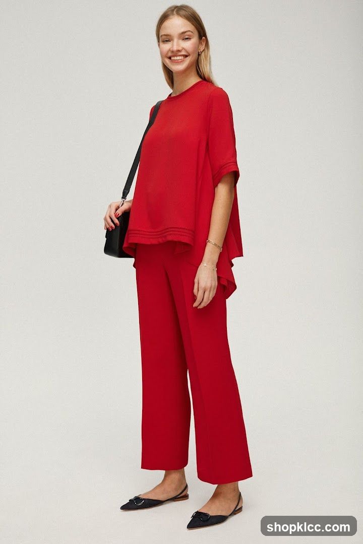 Woman in Red Outfit