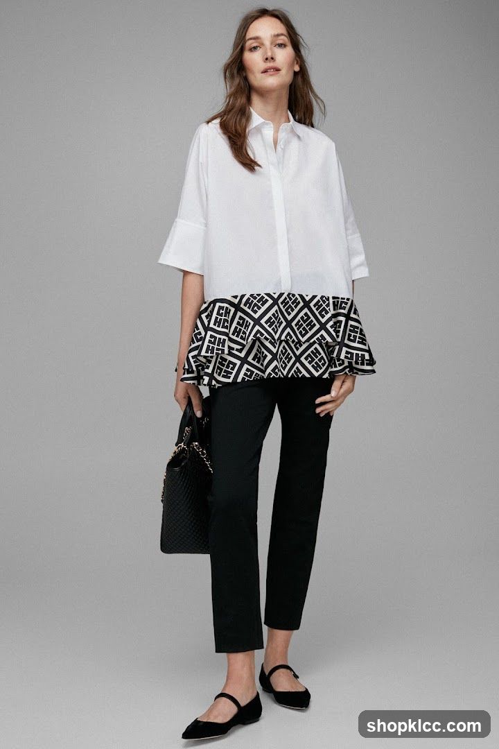 Woman in White Blouse and Black Pants