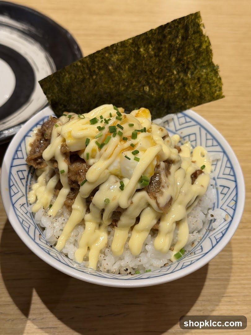Beef and Egg Rice Bowl with Seaweed
