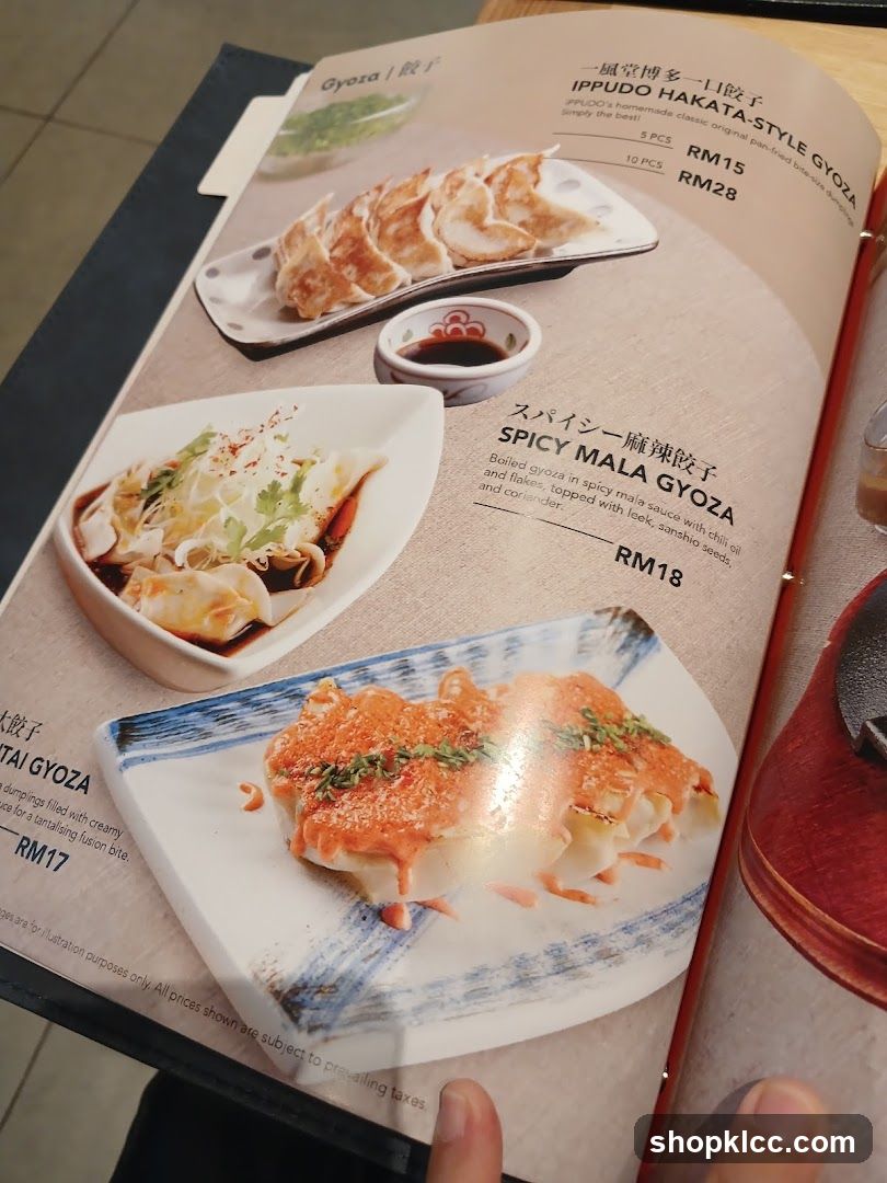 Gyoza Menu
