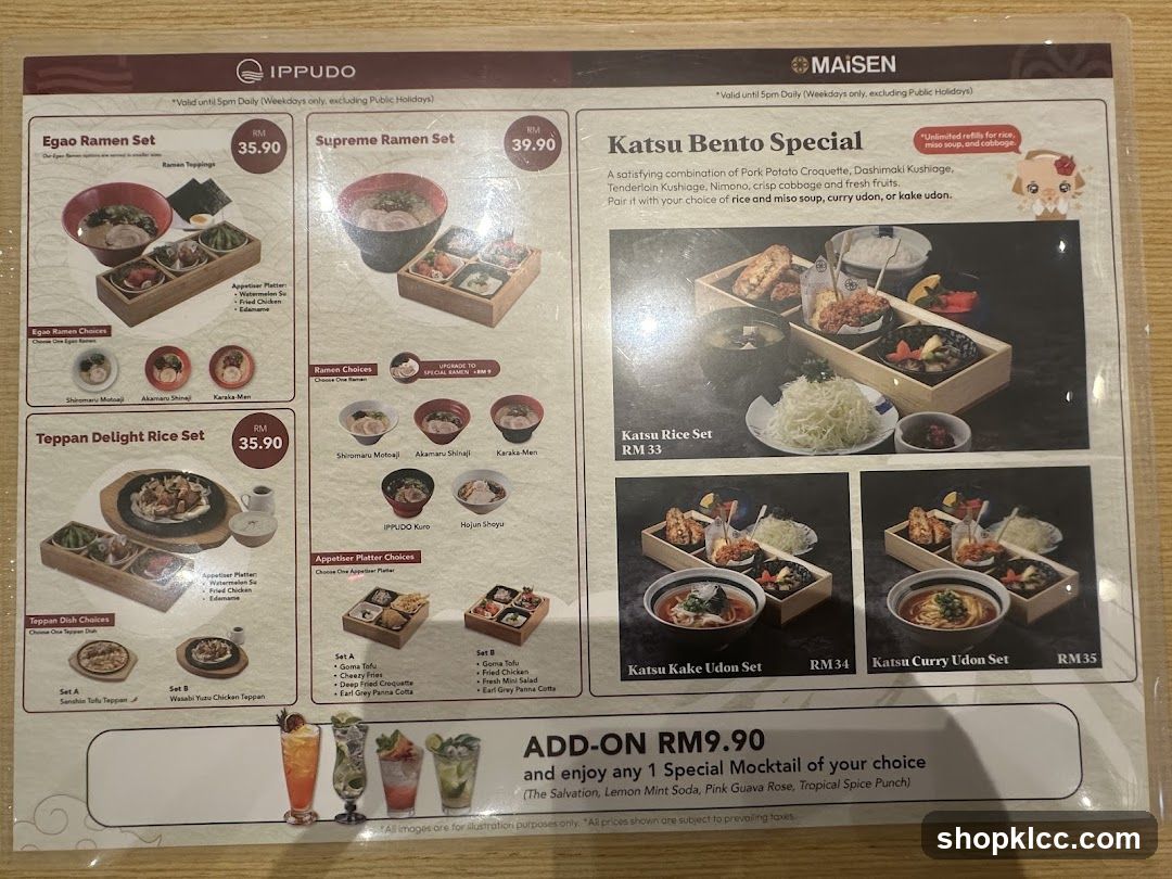 IPPUDO & MAISEN Menu