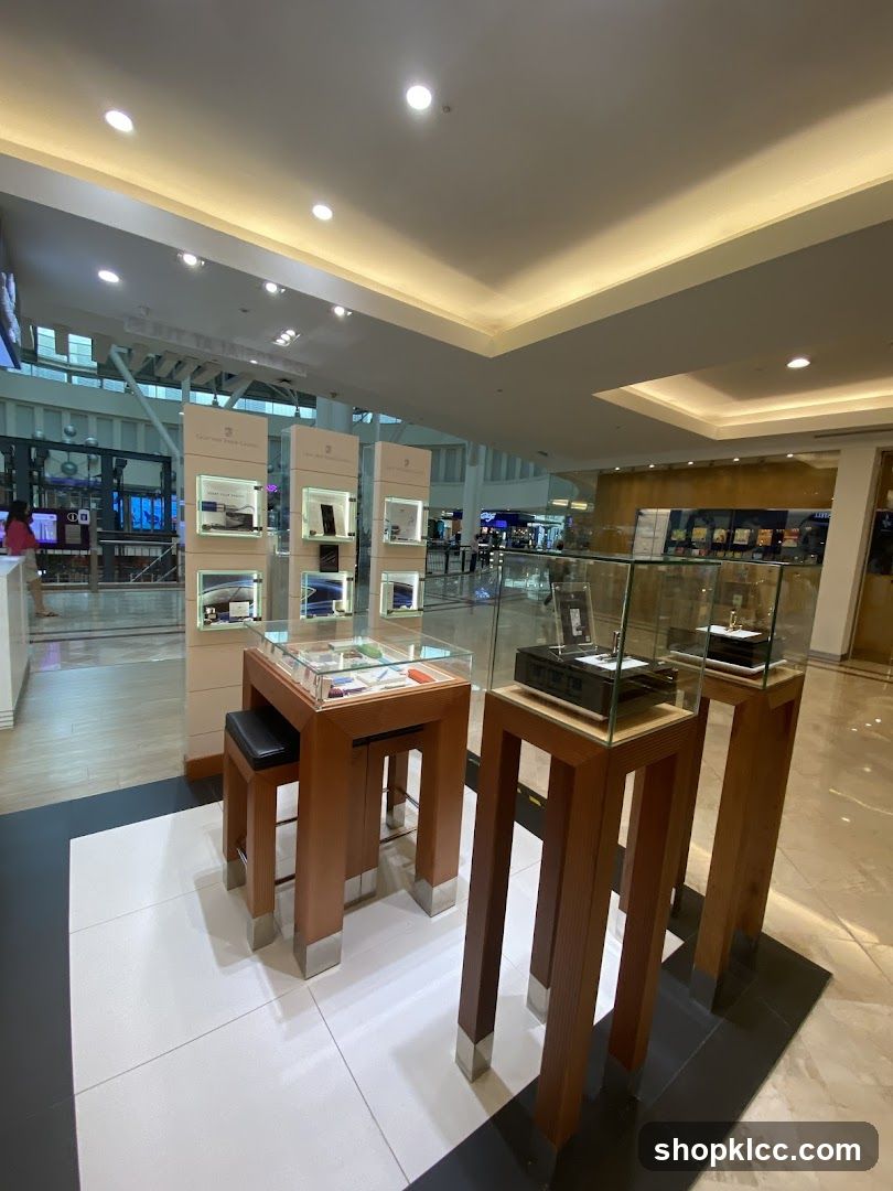 Display cases in a store