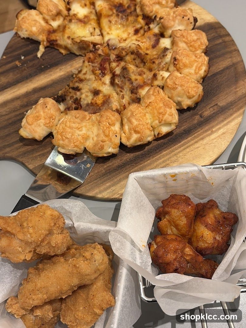 Pizza and chicken wings