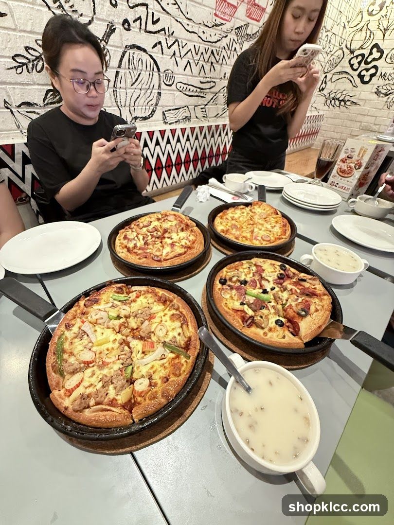 People eating pizza