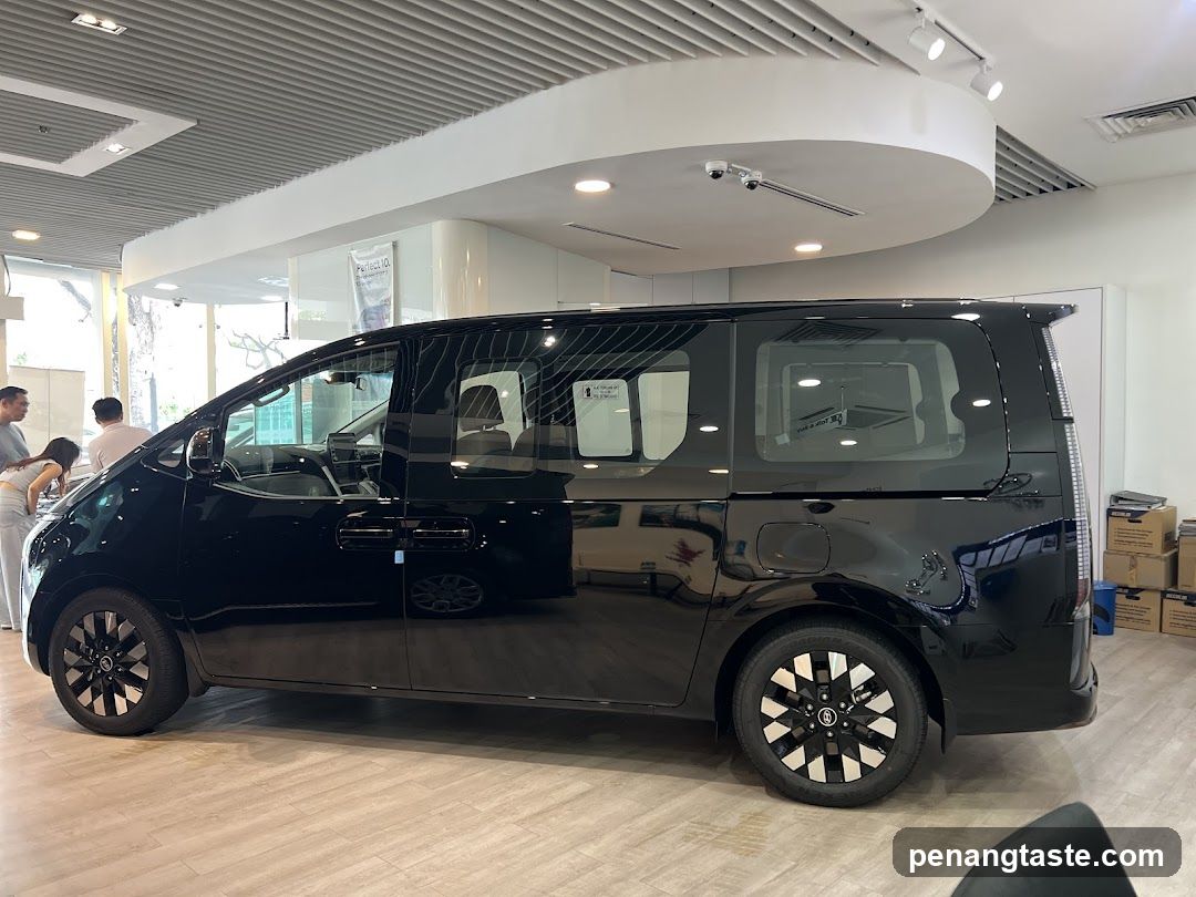 Black Minivan on Display